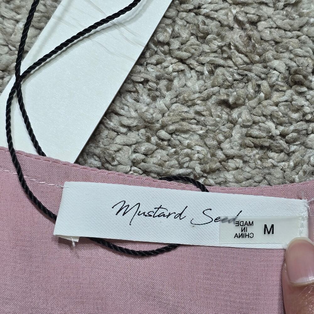 NWT Mustard Seed Pink Maxi Dress M Boho Prairie Cottagecore Puff Sleeve Romantic - Picture 5 of 8